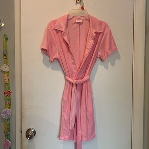 Pink lily pink terrycloth romper